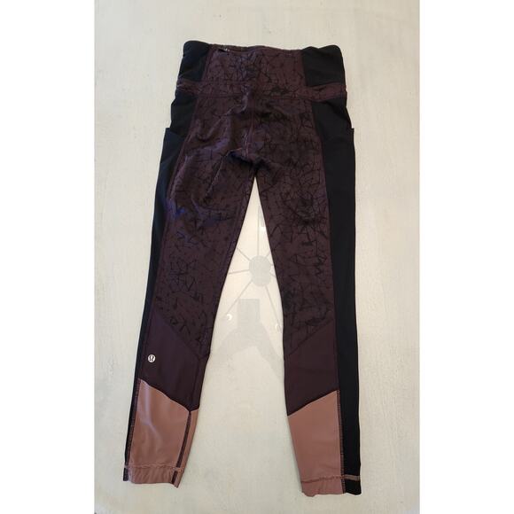 Lululemon Trail Bound 7/8 Leggings SZ 6 Black Cherry Luxtreme Fabric - Picture 7 of 12